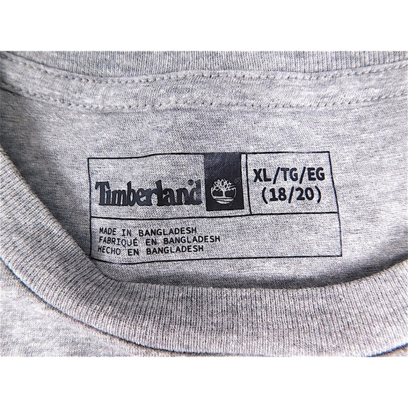 Timberland Boys XL (18/20) Gray Camo Logo Graphic T-Shirt NWT - Picture 4 of 6